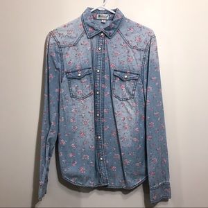 Floral Denim Button-Down